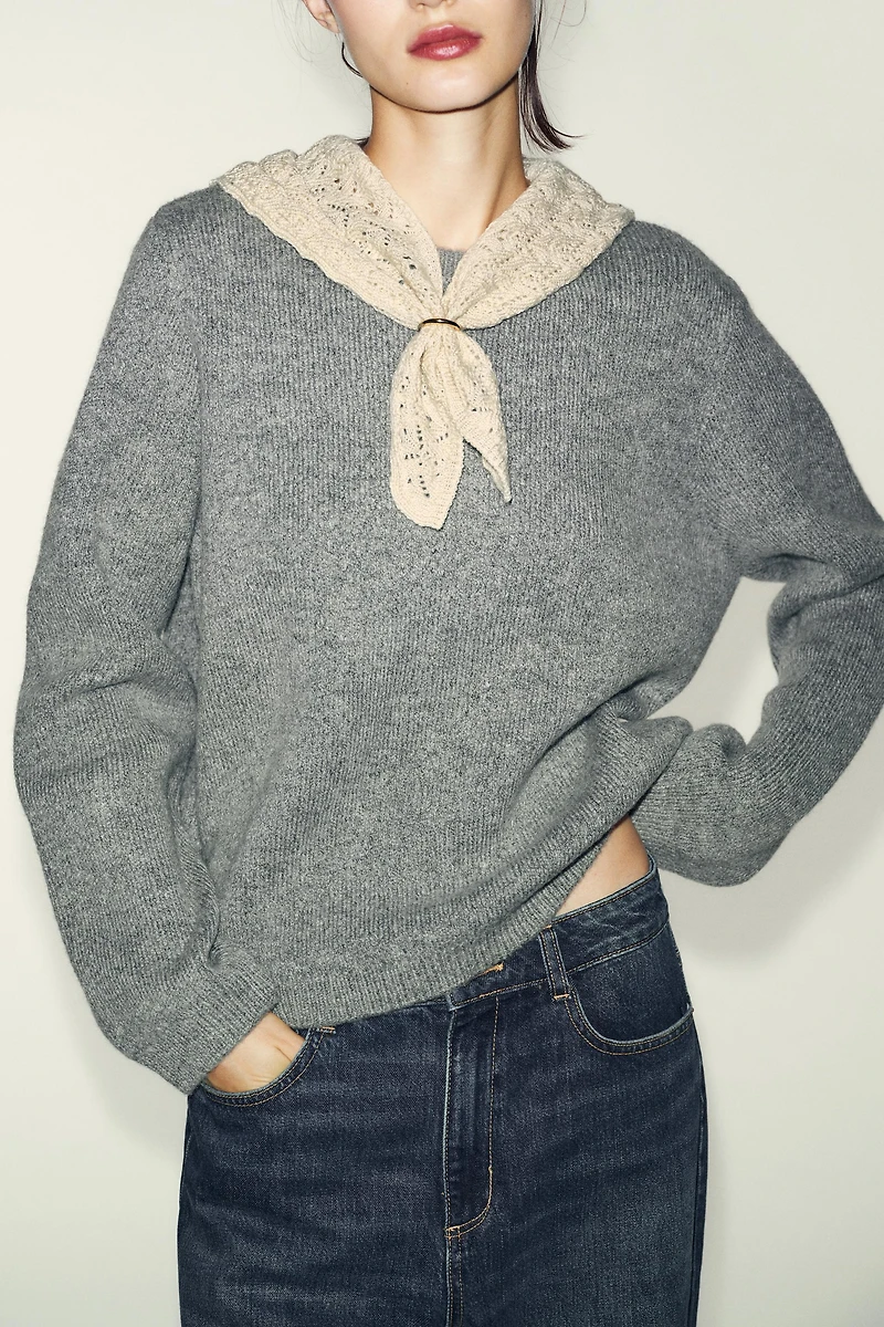 COMBINATION SCARF KNIT JUMPER