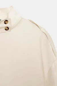 CHEMISE FLUIDE À COL MONTANT