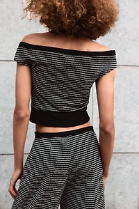 TOP BOUCLÉ À RAYURES
