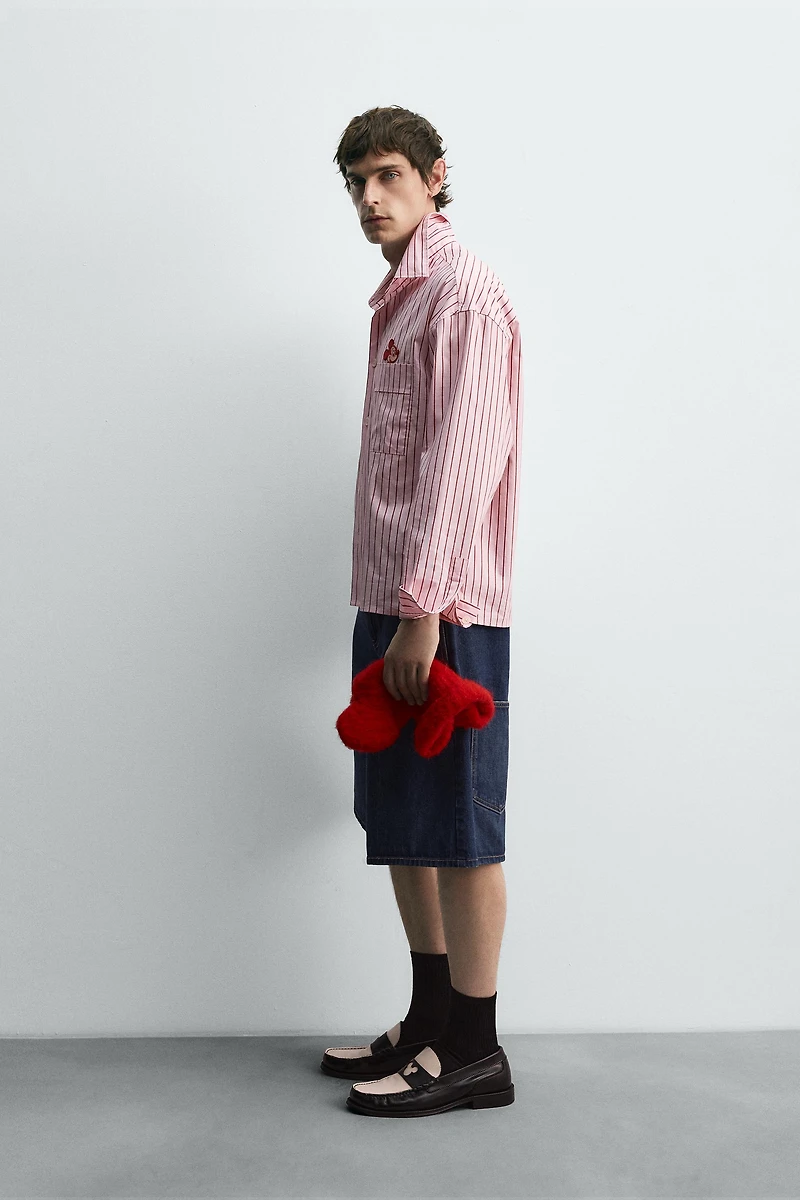MICKEY MOUSE PATCH STRIPED SHIRT HARRY LAMBERT FOR ZARA X DISNEY