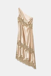 ASYMMETRIC LINGERIE STYLE DRESS
