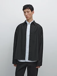 Wool blend overshirt with pockets