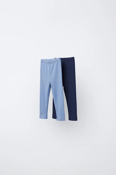 TWO-PACK OF PLAIN RIBBED LEGGINGS