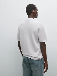 100% cotton textured knit polo shirt