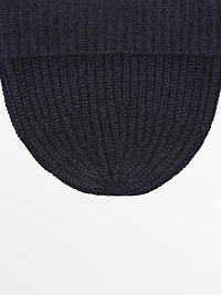 Bonnet côtelé 100 % cachemire