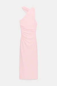 RUCHED HALTER DRESS
