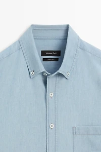 Relaxed fit denim shirt with pocket detail