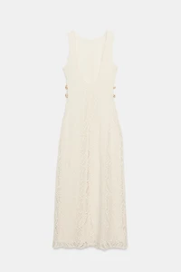 BEADED CROCHET CUT OUT MIDI DRESS