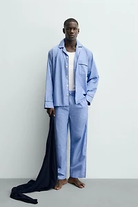 PAJAMA SET WITH CONTRAST PIPING