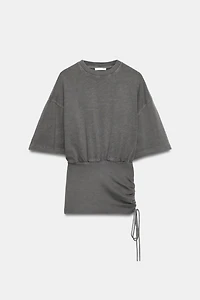 SLUB BELTED TOP