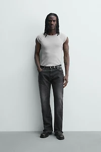 STRAIGHT FIT BOOTCUT SLIT JEANS