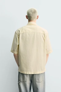 EMBROIDERED TEXTURED OVERSHIRT