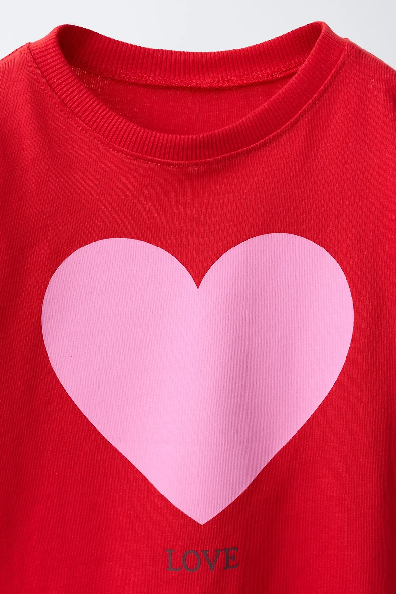 HEART PRINT T-SHIRT