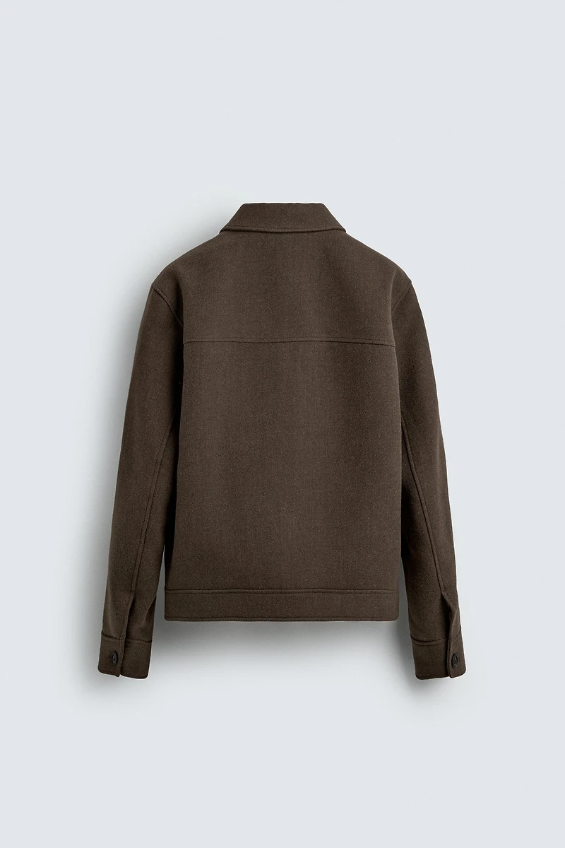 WOOL EFFECT ZIPPER JACKET