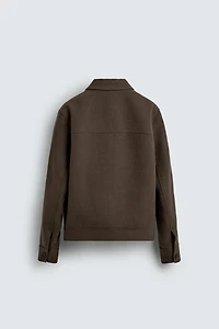 WOOL EFFECT ZIPPER JACKET