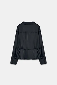 SATIN EFFECT BLOUSE WITH THIN BELT