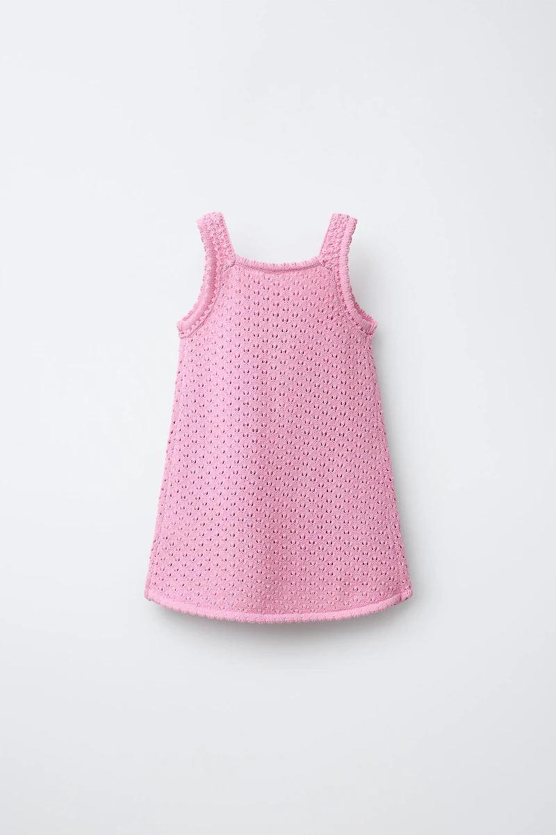 CROCHET TULIP KNIT DRESS