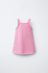 CROCHET TULIP KNIT DRESS