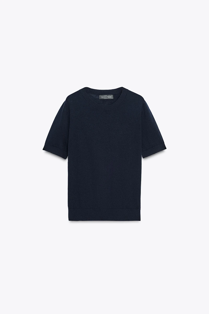 100% WOOL SHORT SLEEVE JUMPER