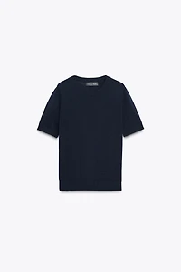 100% WOOL SHORT SLEEVE JUMPER