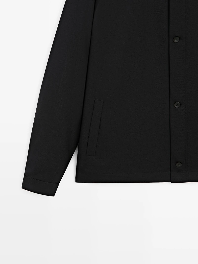 Wool blend overshirt with pockets