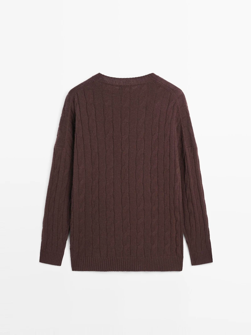 Cable-knit cashmere sweater