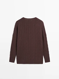 Cable-knit cashmere sweater