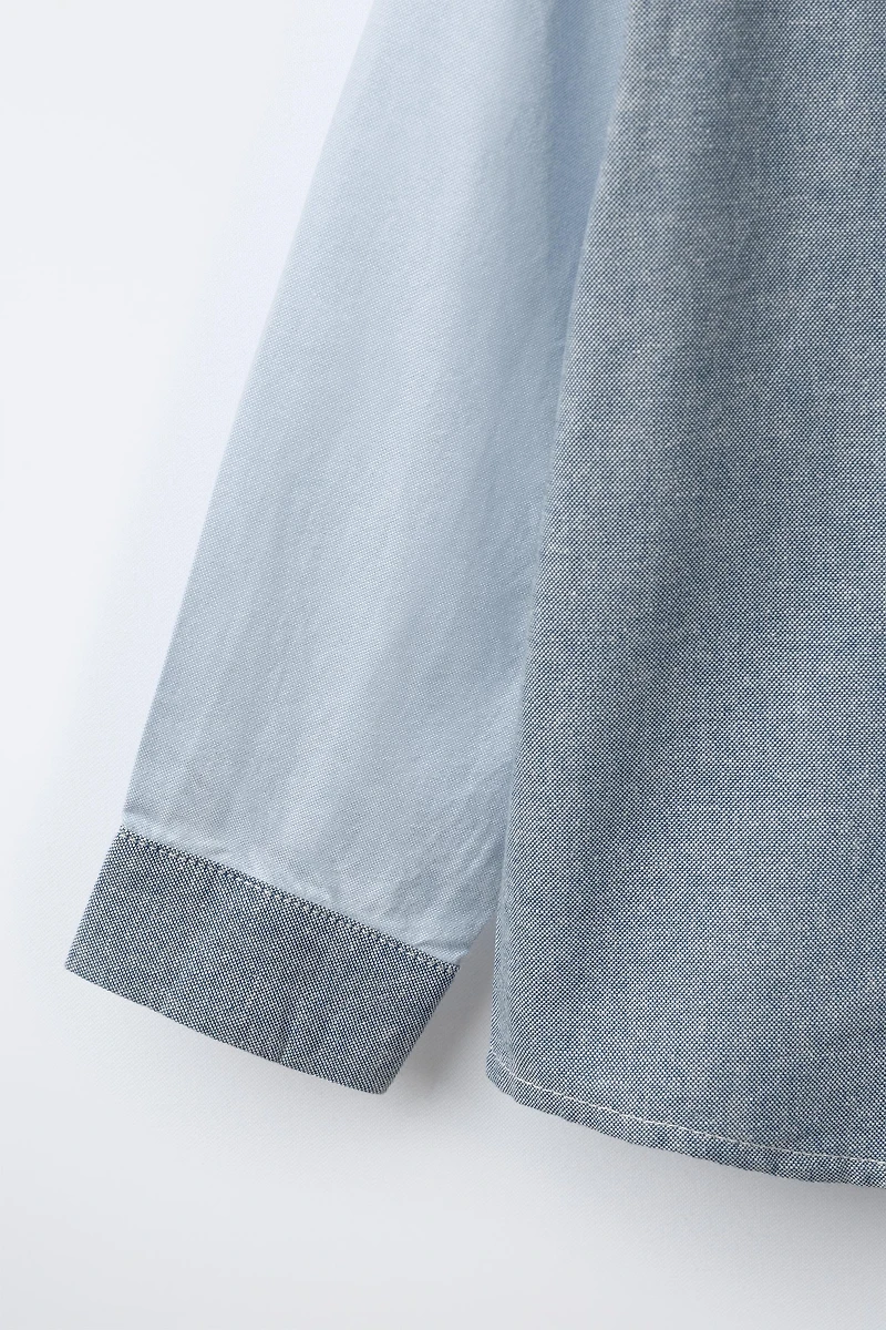 CHEMISE PATCHWORK OXFORD POCHE