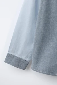 CHEMISE PATCHWORK OXFORD POCHE