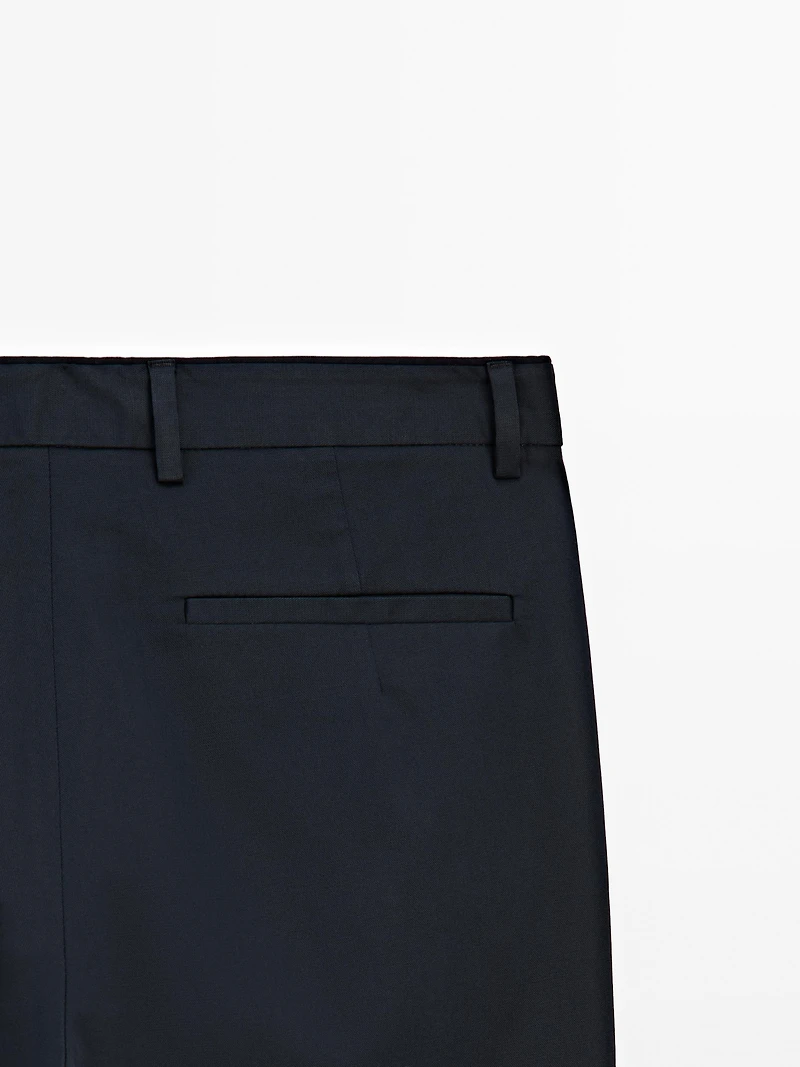 Pantalon tapered fit en coton mélang