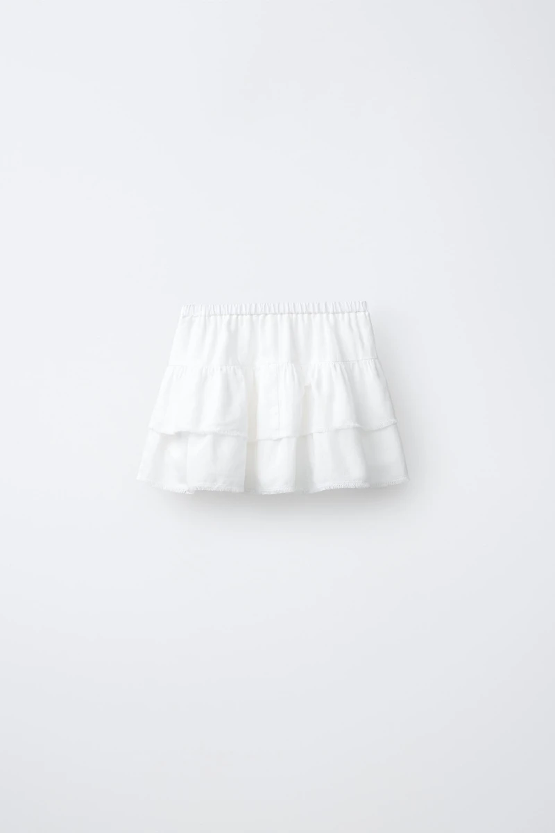 RUFFLED LACE SKIRT