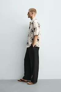 CHEMISE EN JACQUARD BRODERIE FLORALE