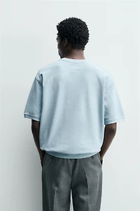 REGULAR FIT PIQUÉ TEXTURED SWEATSHIRT