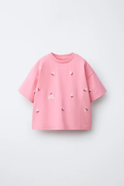 T-SHIRT À FLEURS BRODÉES