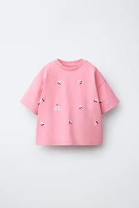 T-SHIRT À FLEURS BRODÉES