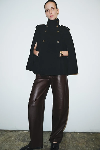 WOOL BLEND CAPE MANTECO ZW COLLECTION