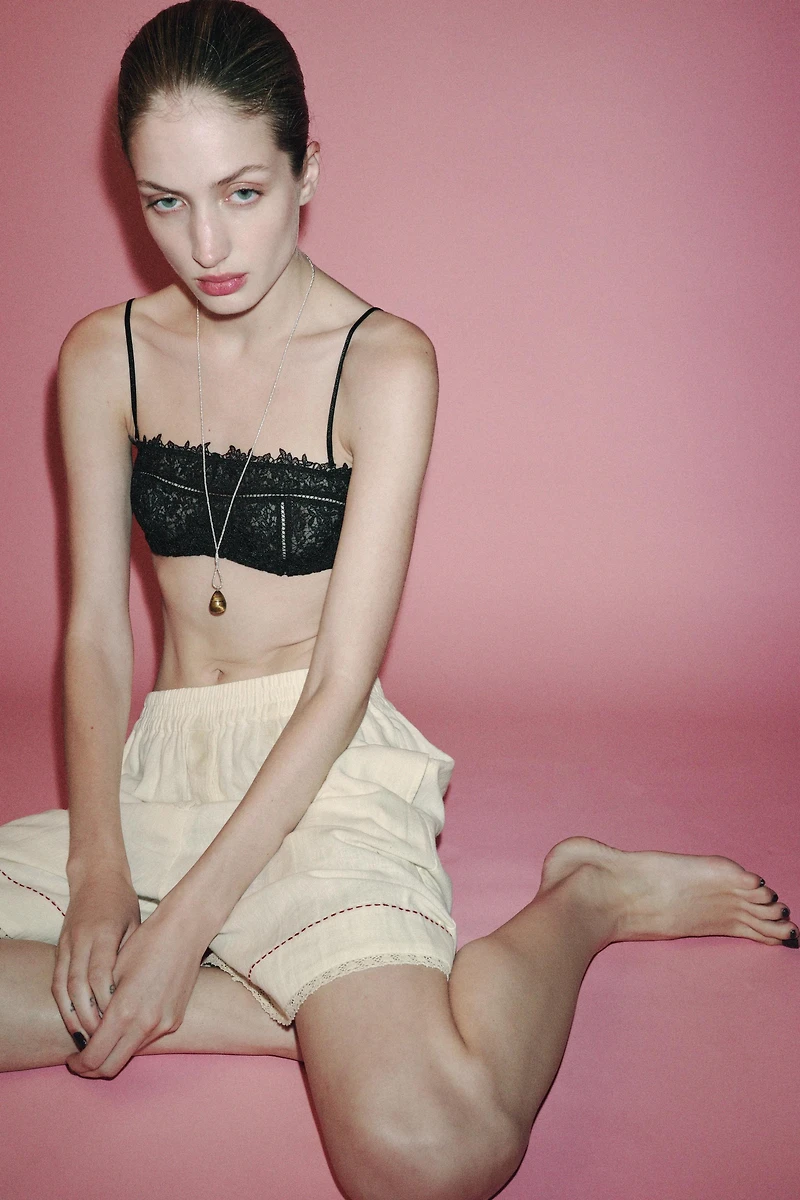 CONTRAST LINEN BERMUDA SHORTS LIMITED EDITION