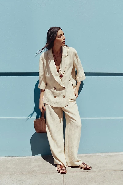STRIPED STRAIGHT LEG PANTS