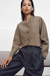 ZW COLLECTION WOOL BLEND CROPPED JACKET
