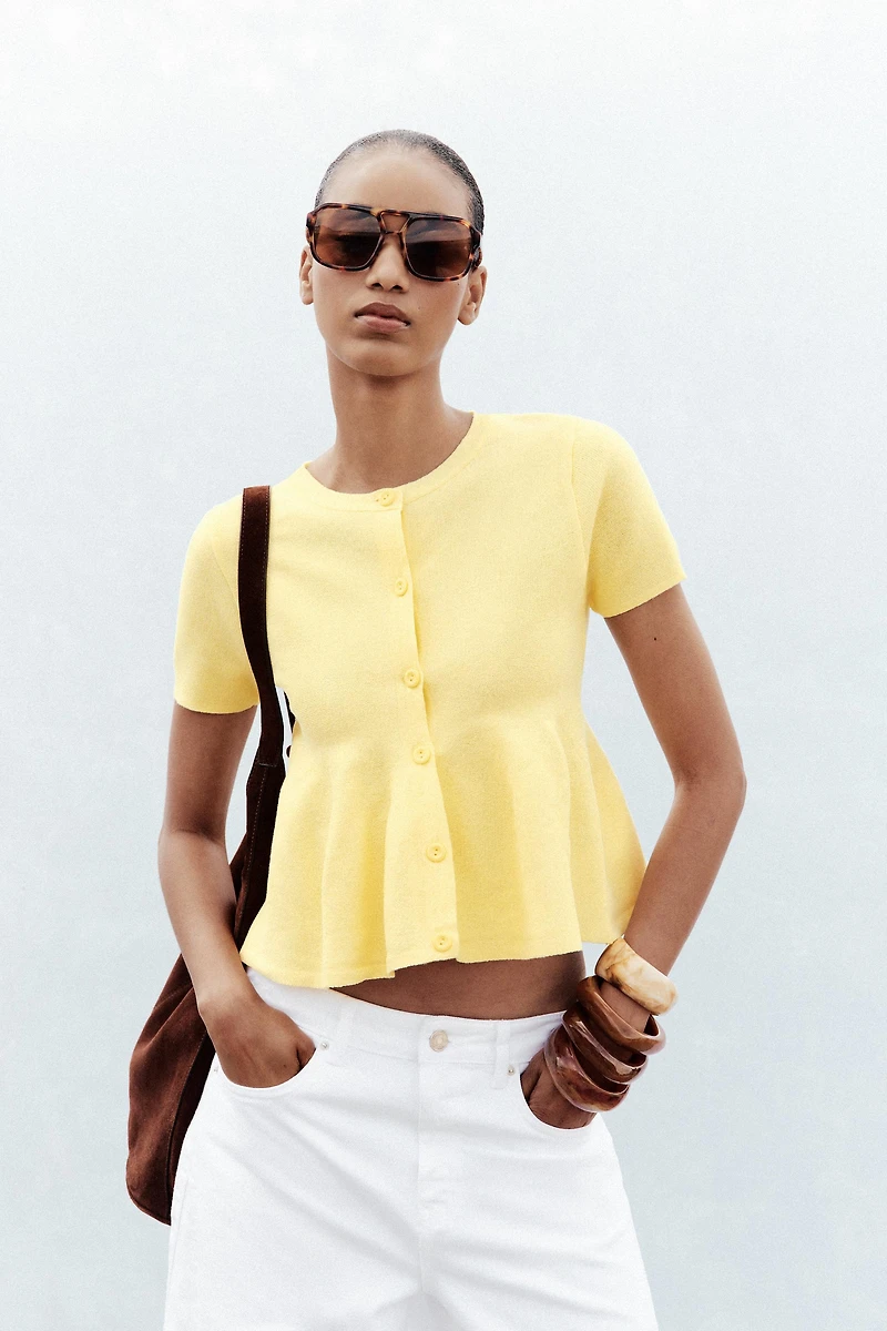 PEPLUM CARDIGAN