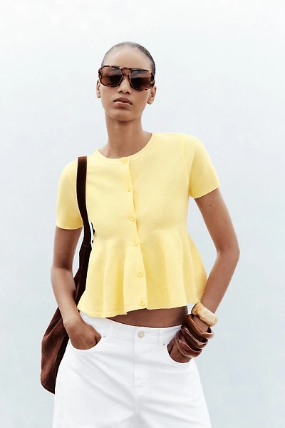 PEPLUM CARDIGAN