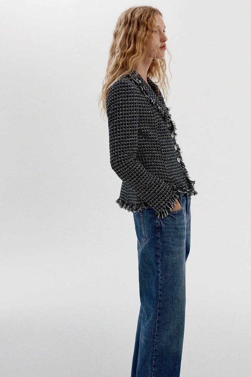 STRUCTURED FRAYED BLAZER