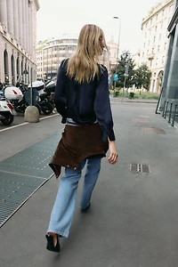 SATIN EFFECT SHIRT WITH VENT