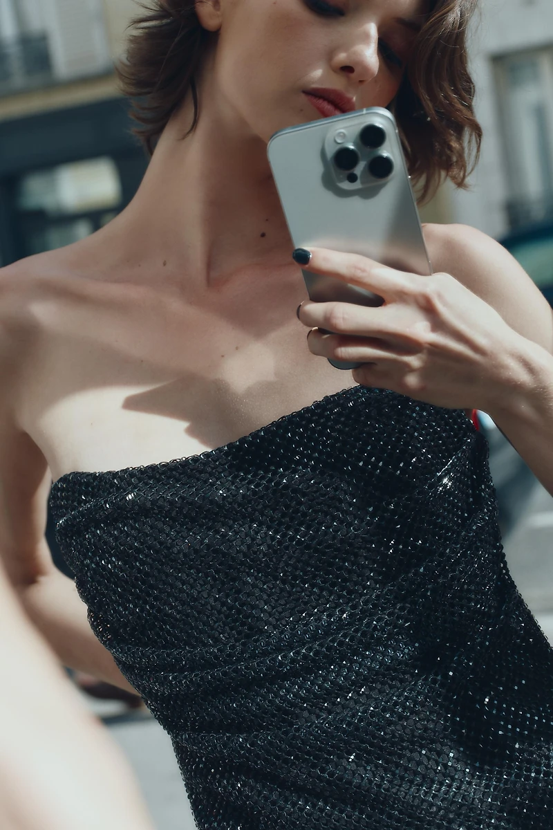 BEADED MESH TOP