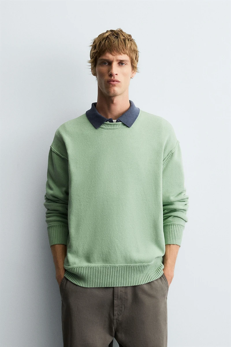 REVERSE EFFECT COTTON SWEATER
