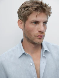 Slim-fit 100% linen shirt