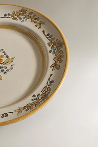 TERRACOTTA FLORAL DESSERT PLATE