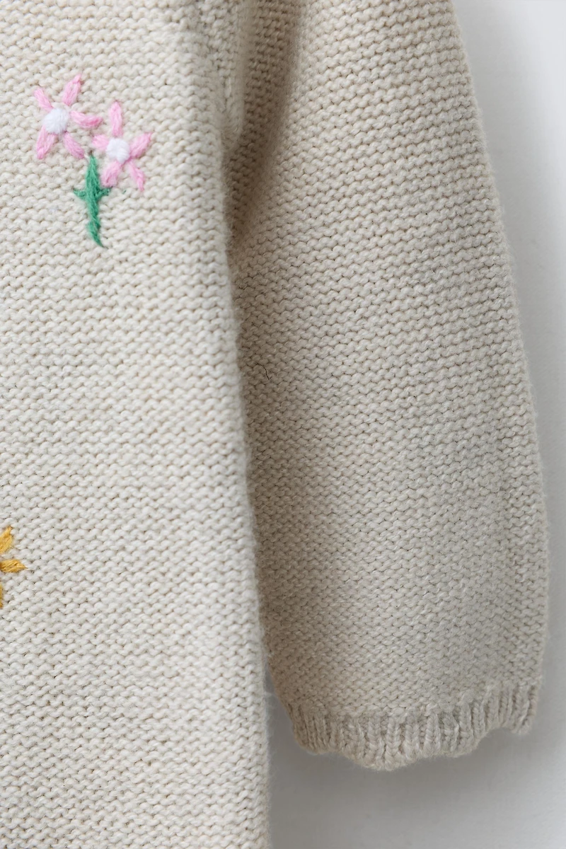 EMBROIDERED FLORAL KNIT JUMPSUIT