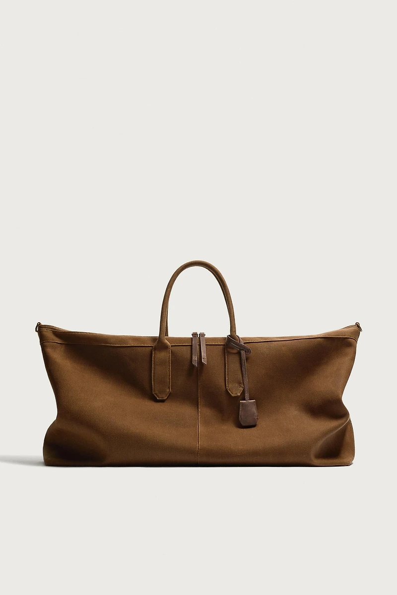 LEATHER DETAIL SHOPPER BAG