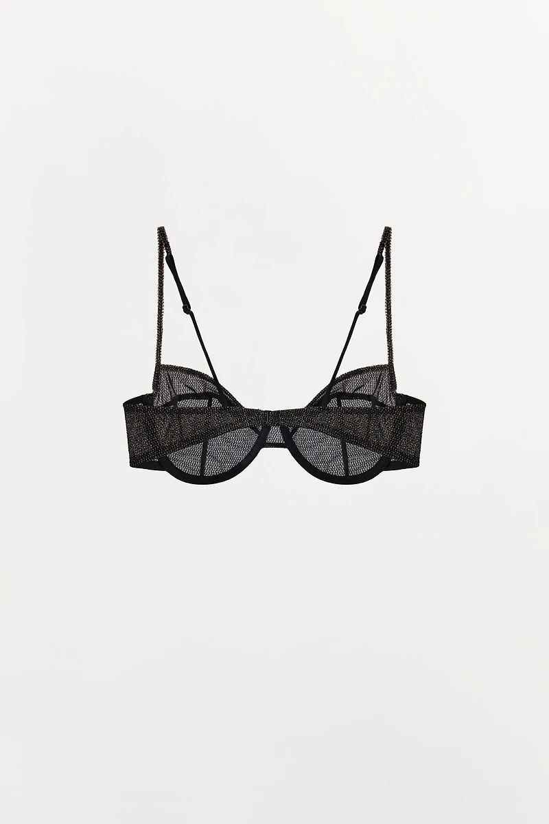 METALLIC THREAD UNDERWIRE BRA